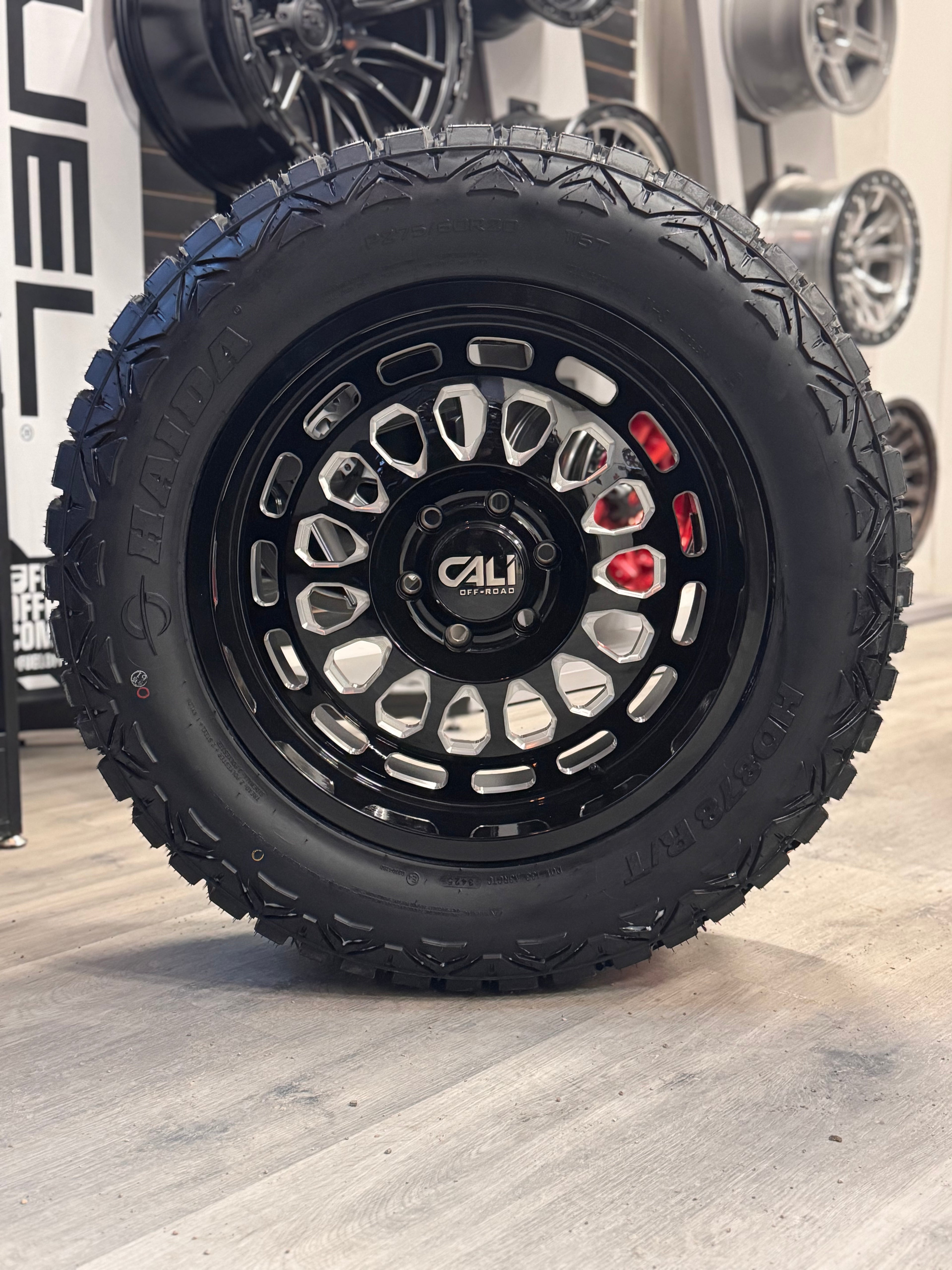 (SET OF FOUR) CALI OFF-ROAD PARADOX GLOSS BLACK MILLED 20X9 +0 6X139.7 | 275/60R20 HAIDA 878
