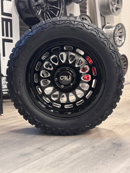 (SET OF FOUR) CALI OFF-ROAD PARADOX GLOSS BLACK MILLED 20X9 +0 6X139.7 | 275/60R20 HAIDA 878