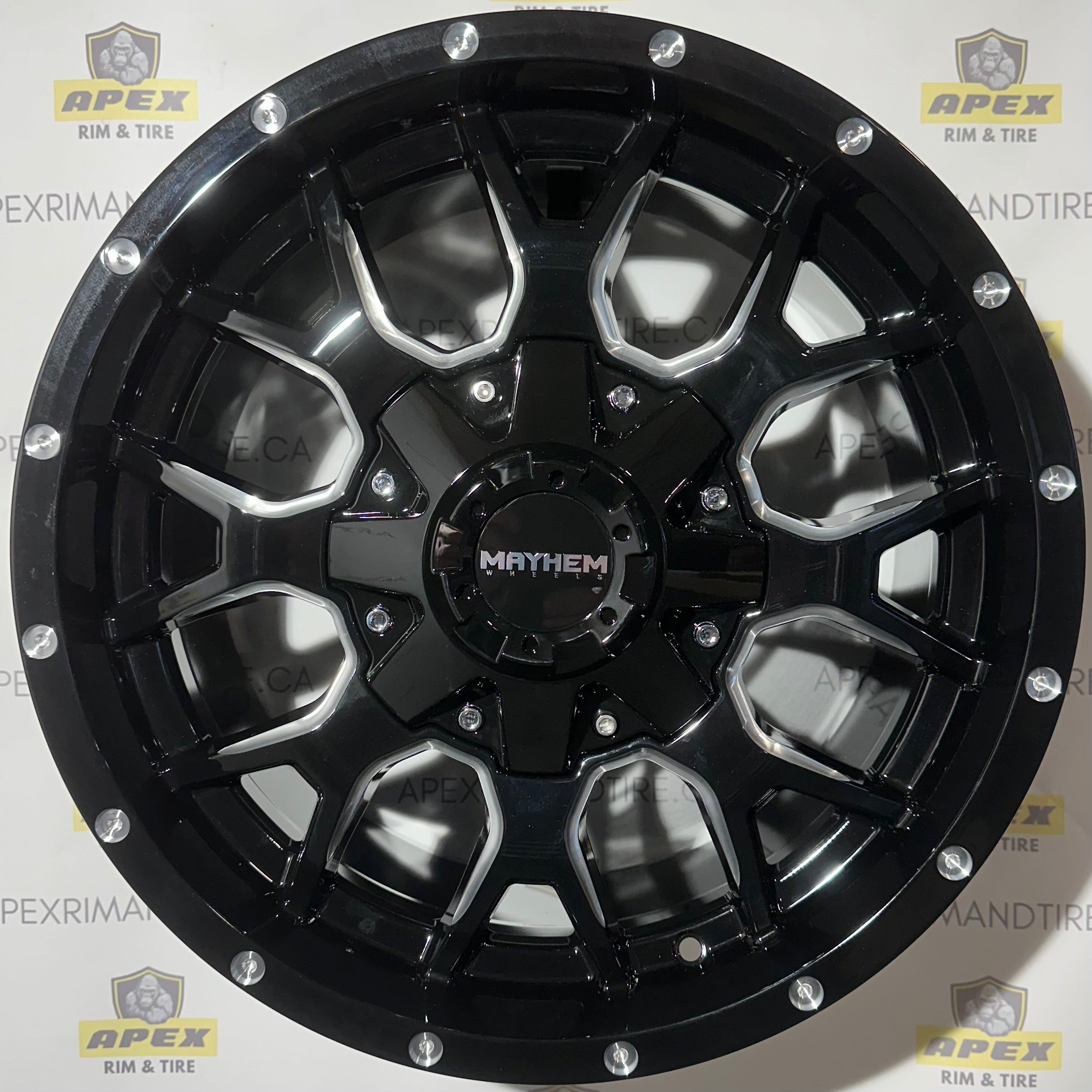 MAYHEM WARRIOR BLACK MILLED SPOKES | 18X9 +18 5X150/ 5X139.7 110MM