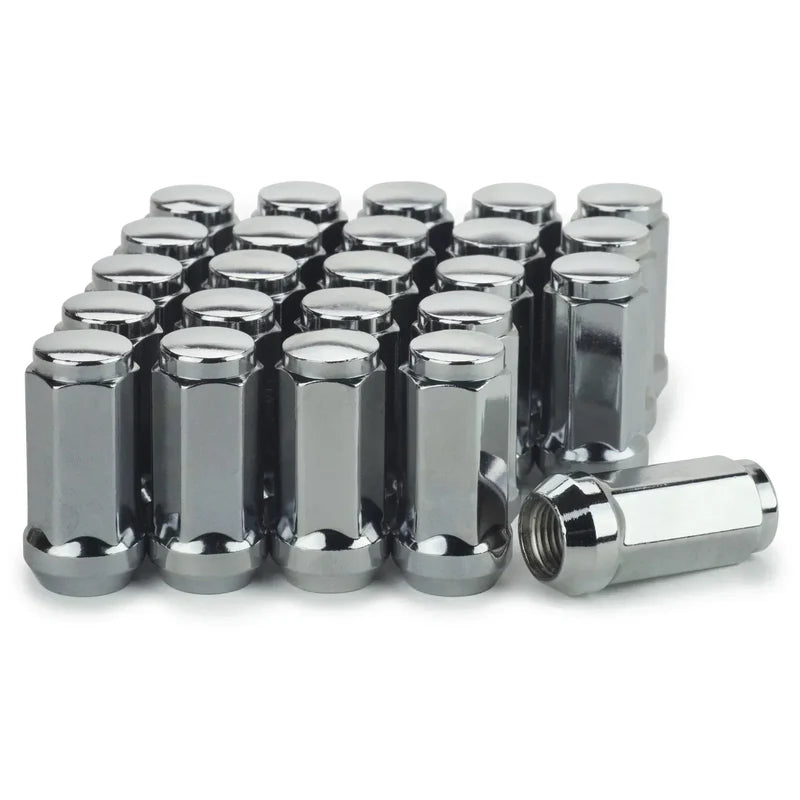 OEM XLONG BULGE CHROME 14x1.5 3/4" HEX 1.90" ( Ford, Chevy , Ram )