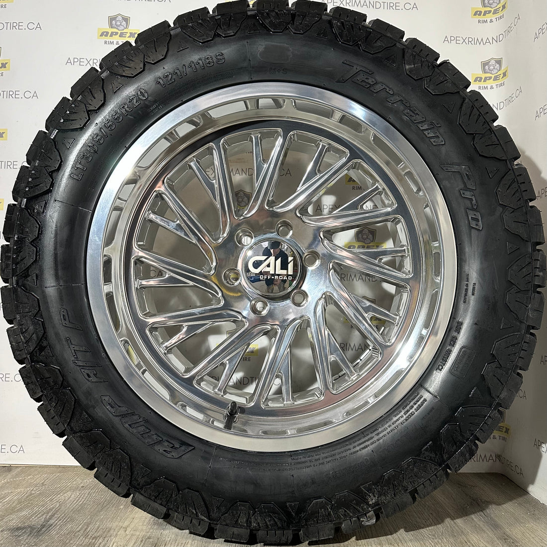 (SET OF FOUR) CALI OFF-ROAD PURGE POLISHED | 20X10 -25 ET 6x139.7 | AMP TERRAIN PRO 305/55R20