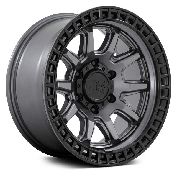 BLACK RHINO CALICO MATTE GUNMETAL BLACK LIP | 17X8.5 +0 ET 6X139.7 (106.1MM HUB)