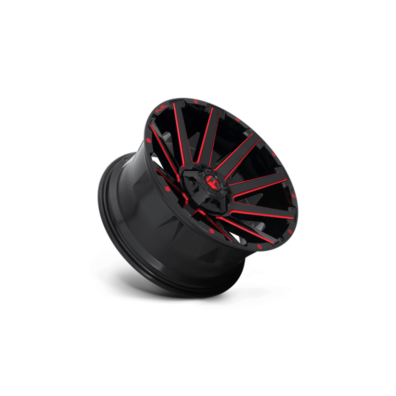 FUEL CONTRA GLOSS BLK WITH RED MILLING | 20X9 6X135/6X139.7 +20 106.1MM - TEXT US FOR CLEARANCE PRICE***