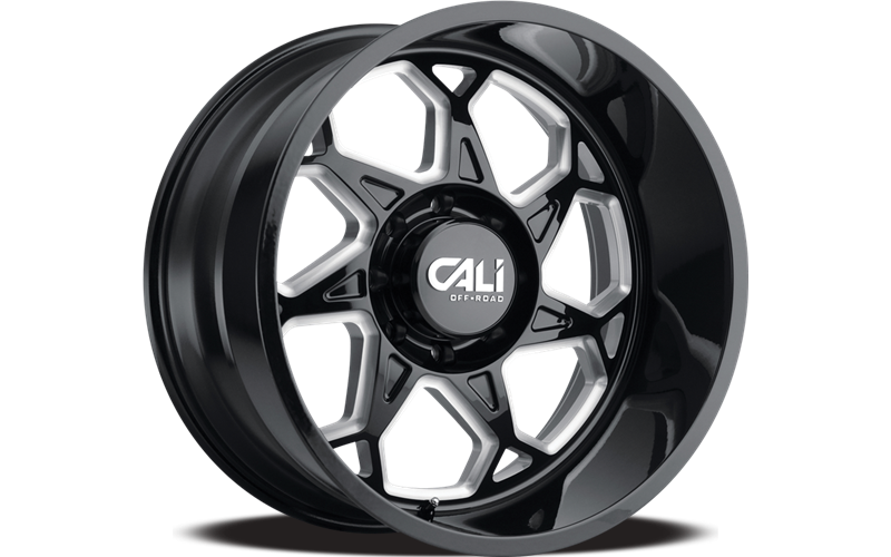 CALI OFF-ROAD SEVENFOLD GLOSS BLACK MILLED 20X10 -25 8X170MM 130.8MM