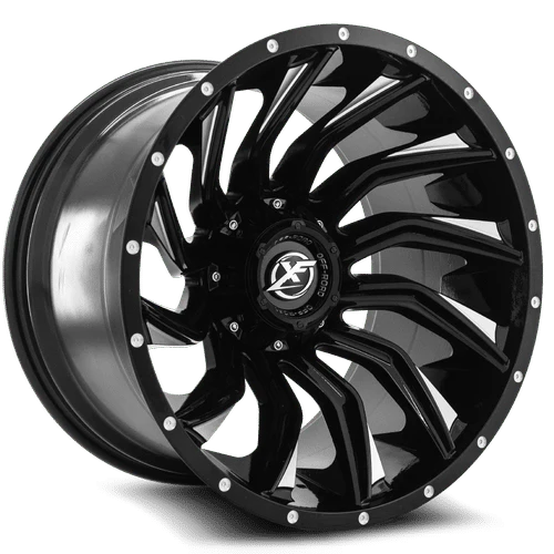 XF-224 GLOSS BLACK MILLED | 20X9 +12 5X127/5X139.7 (78.1MM HUB)