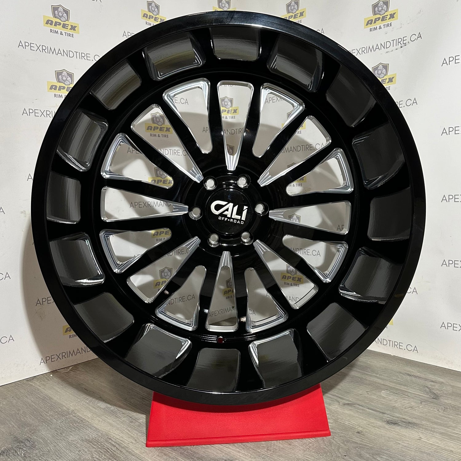 CALI SUMMIT 9110 GLOSS BLACK/ MILLED SPOKES | 24X14 6X139.7 -76 106MM