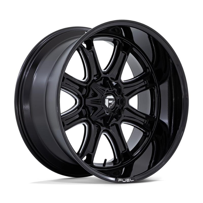 FUEL DARKSTAR GLOSS BLK MILLED | 20X10 6X135/6X139.7 -18 106.1MM - TEXT US FOR CLEARANCE PRICING***