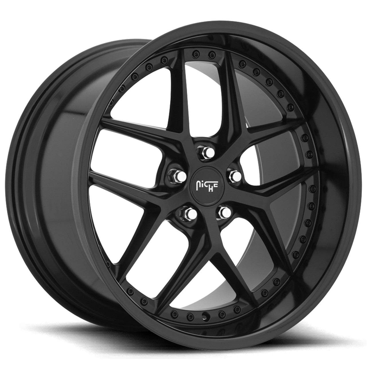 NICHE 226 SATIN BLACK/ GLOSS BLACK LIP | 20X9 5X112+35