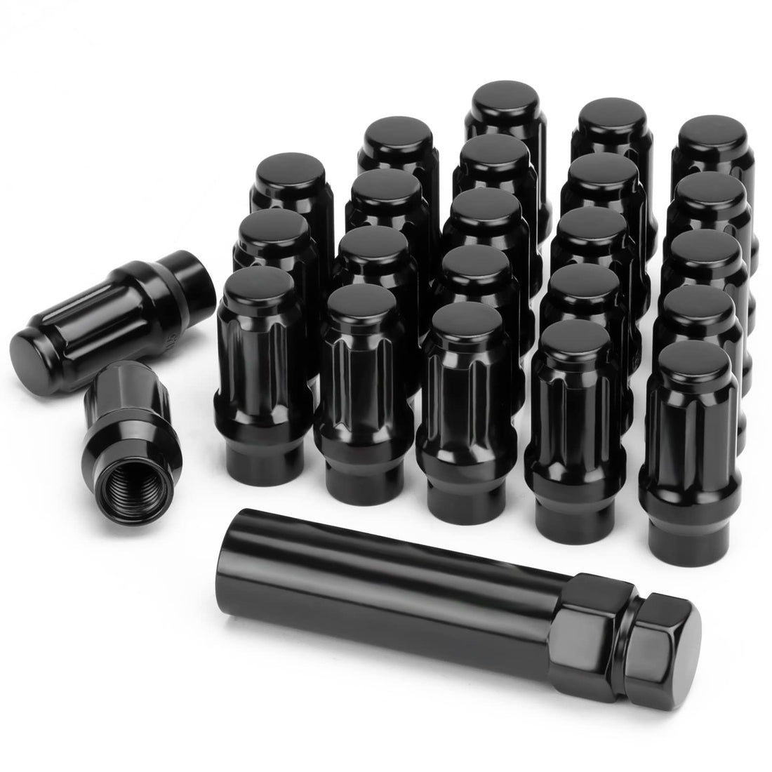 LUG NUTS - BLACK CLOSED - 12x1.5 - 24 PACK