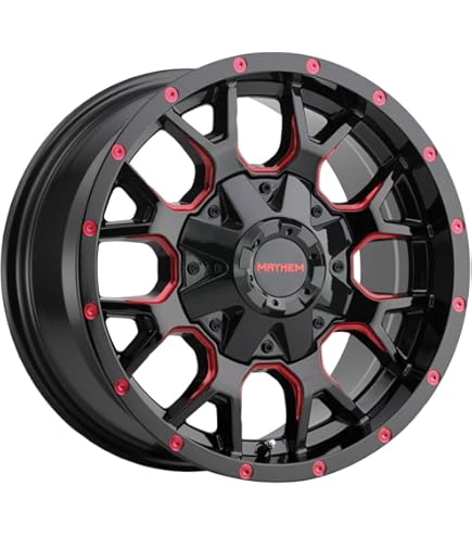 MAYHEM WARRIOR 8015 BLACK W PRISM RED 20X9 6X135/6X139.7 +18 106.1MM