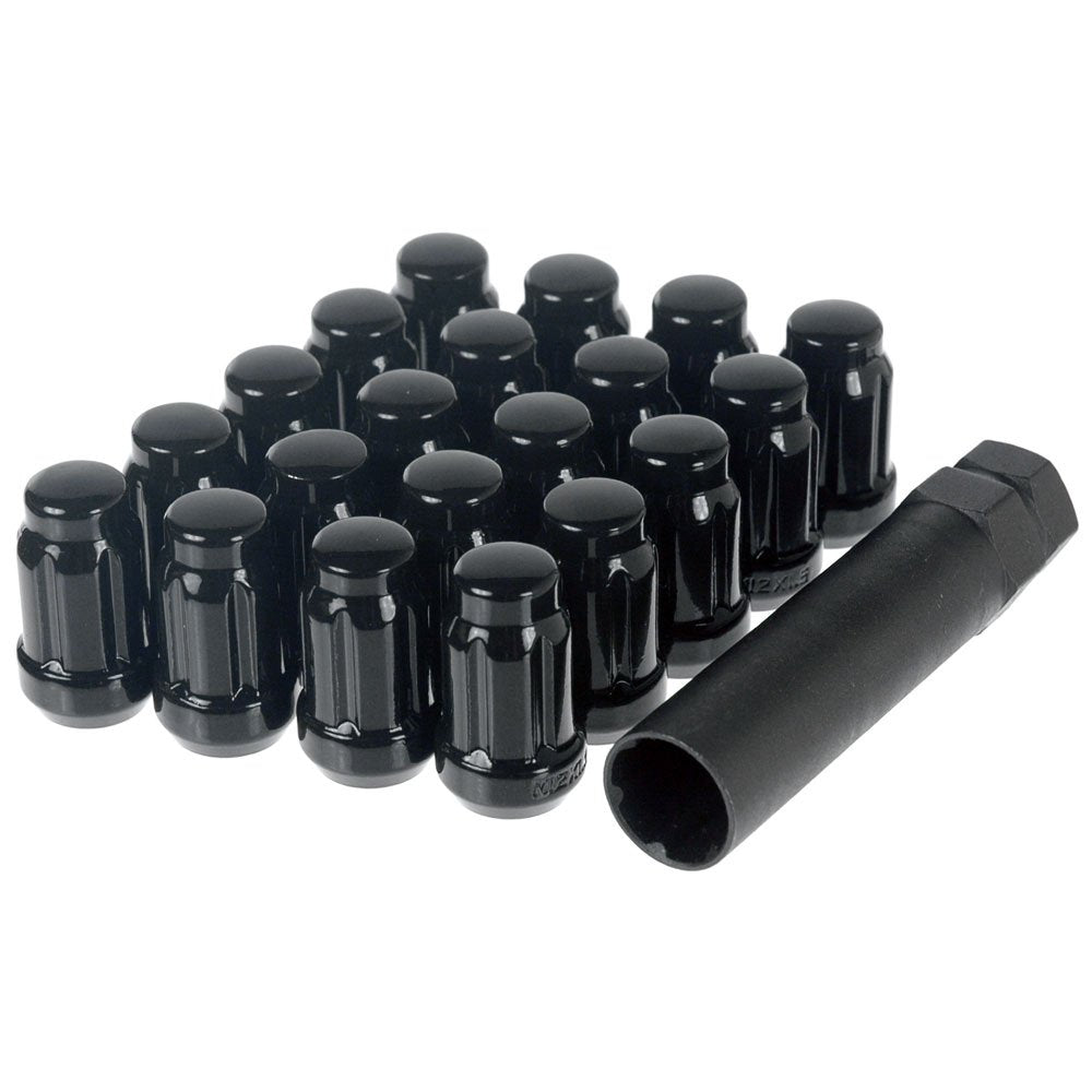 LUG NUTS - BLACK CLOSED - 14x1.5 - 24 PACK CAR