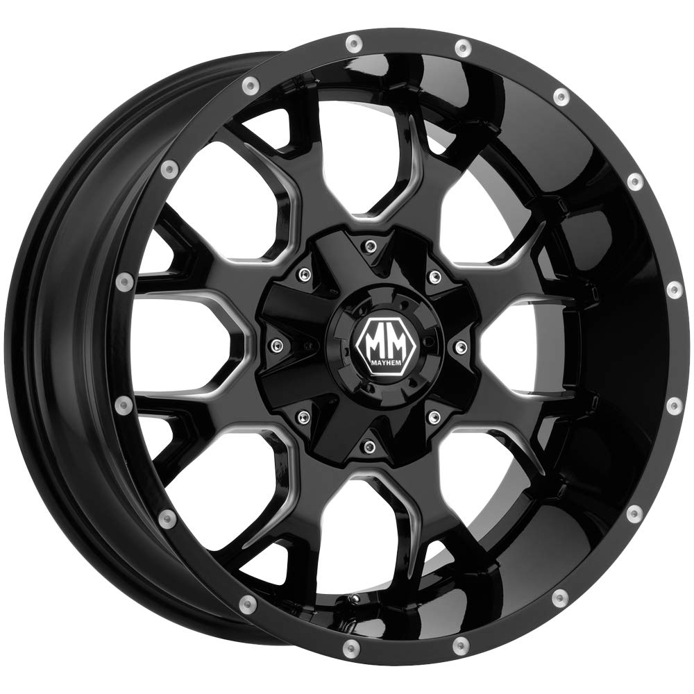 MAYHEM WARRIOR 8015 BLACK/MILLED SPOKES | 22X12 8X165.1/8X170 -44 130.8MM