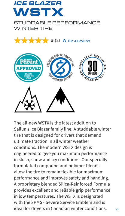 235/65R17 SAILUN ICEBLAZER WSTX BSW (Studdable)