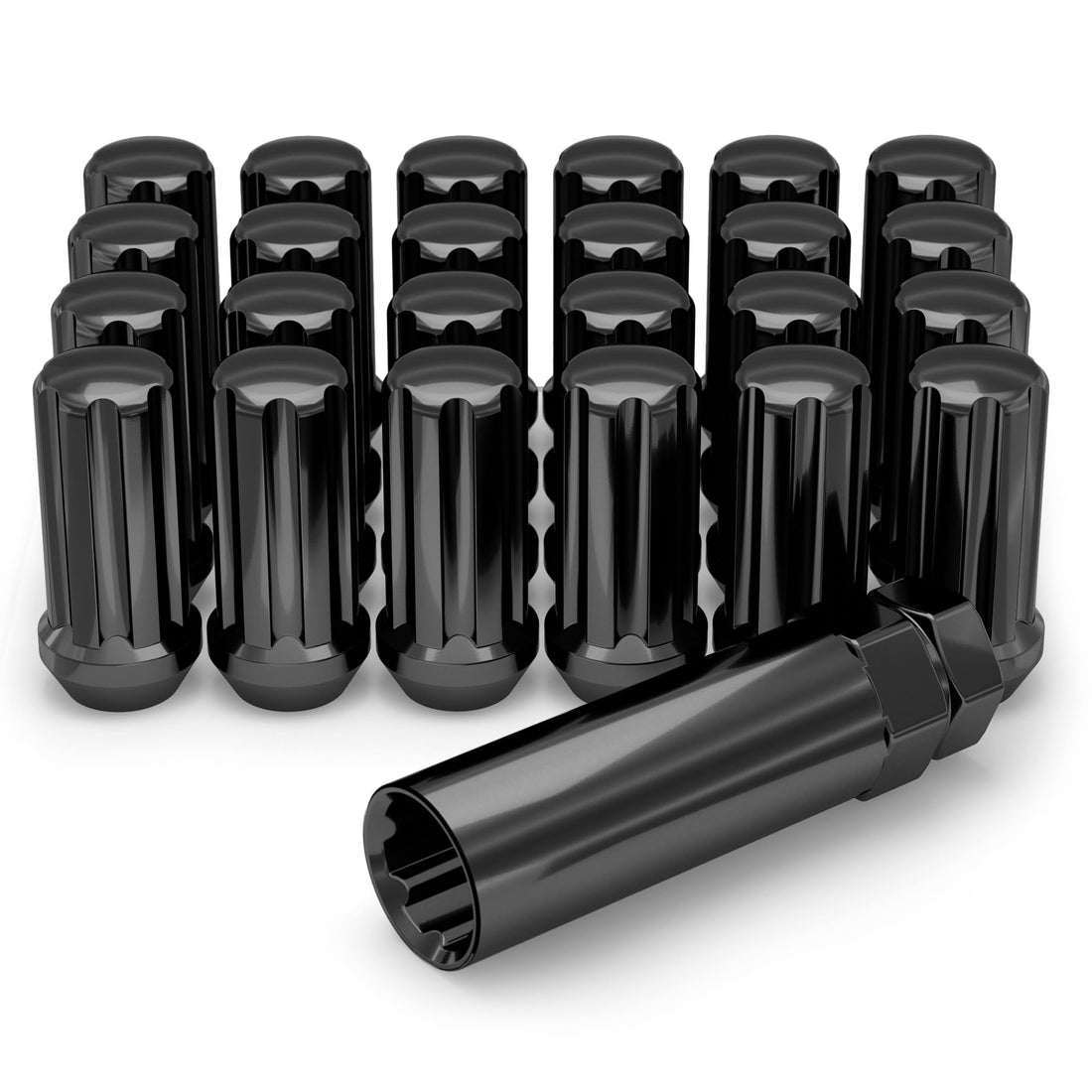 LUG NUTS - BLACK CLOSED - 14x1.5 - 20 PACK