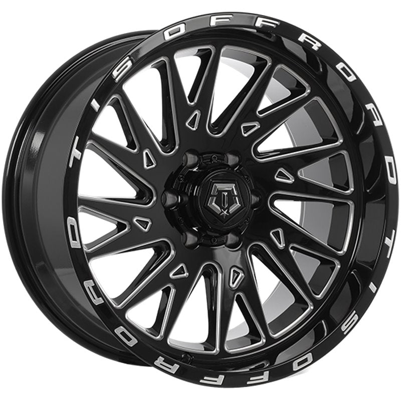TIS 547 GLOSS BLACK - MILLED EDGE 20X10 -19 6X139.7MM 106.1MM