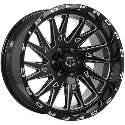 TIS 547 GLOSS BLACK - MILLED EDGE 20X10 -19 6X139.7MM 106.1MM