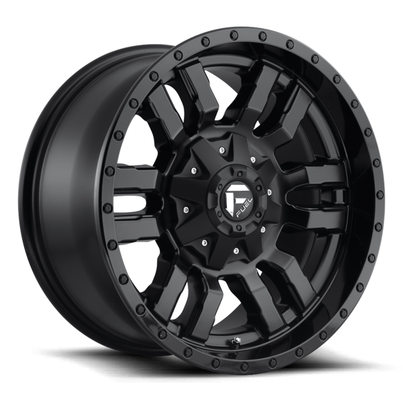 FUEL SLEDGE MATTE BLK WITH GLOSS BLK LIP | 20X9 8X180 +20 124.2MM - Text for sale price
