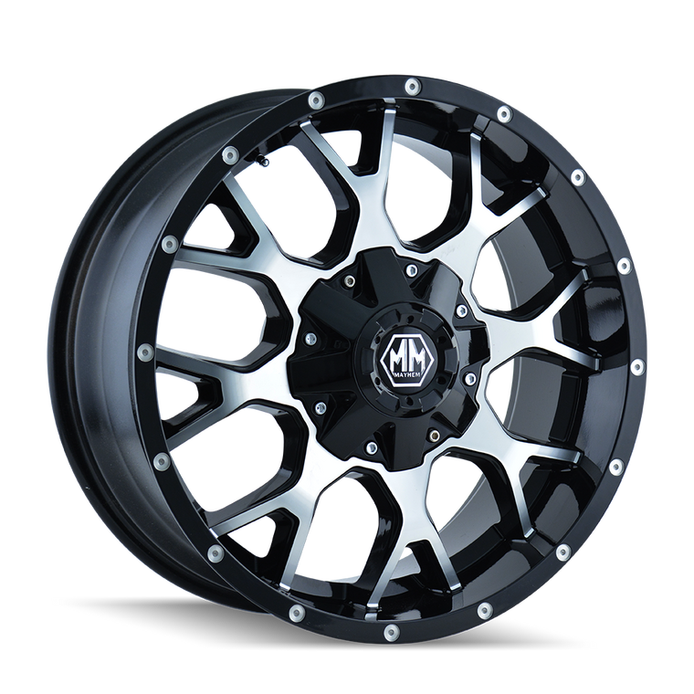 MAYHEM WARRIOR GLOSS BLACK MACHINED 17X9 6X135/6X139.7 -12 106MM