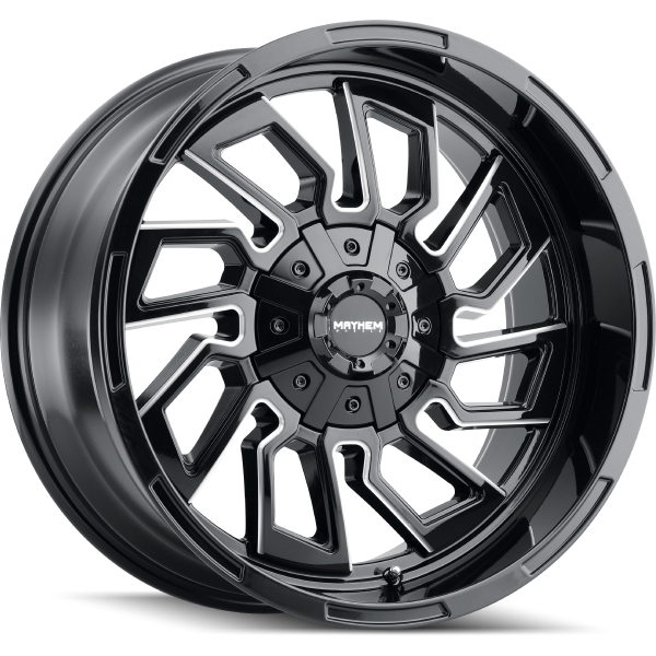 MAYHEM FLYWHEEL GLOSS BLACK MILLED SPOKES | 22x10 -19 ET 6x135/6x139.7 (106MM HUB)