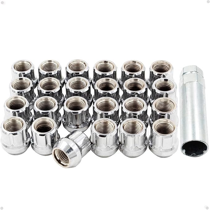 LUG NUTS - CHROME OPEN - 12x1.25 - 24 PACK