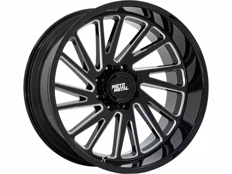 MOTO METAL MO811 COMBAT GLOSS BLACK MILLED 20X10 -18 6X139.7 106.1MM