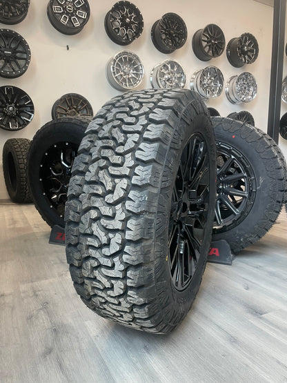 ( SET OF FOUR ) GMC OEM REPS GLOSS BLACK 20x9 +24 6x139.7MM 78.0MM | LT275/60r20 Amp Terrain Pro