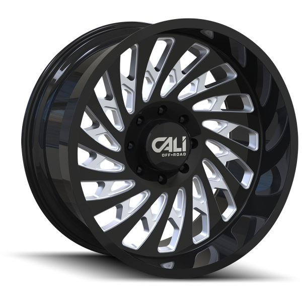 Cali Off-Road Wheels SWITCHBACK 9108 Gloss Black Milled (20&quot;x9&quot;, 0 Offset, 8x165.1 Bolt Pattern, 130.8mm Center Bore)