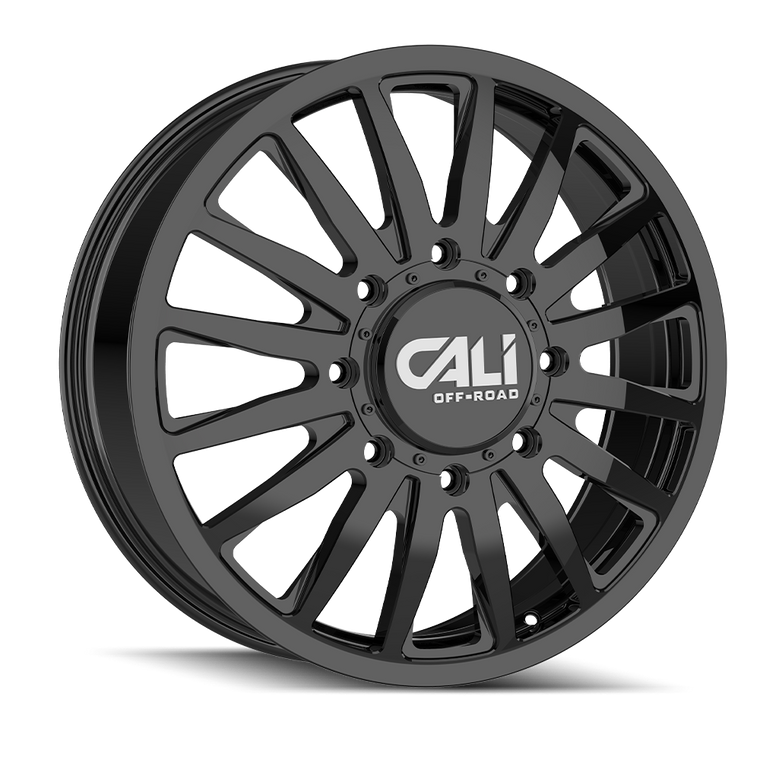 CALI OFFROAD SUMMIT DUALLY 9110D GLOSS BLACK 20X8.25 115 8X165.1 121.3MM *FRONT*
