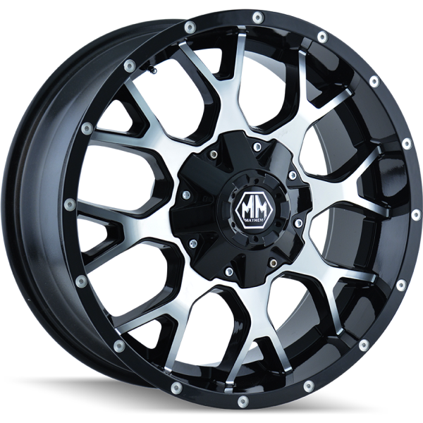 Mayhem Warrior 20x10 -25 8x165.1/8x170 Black/ Machined Face