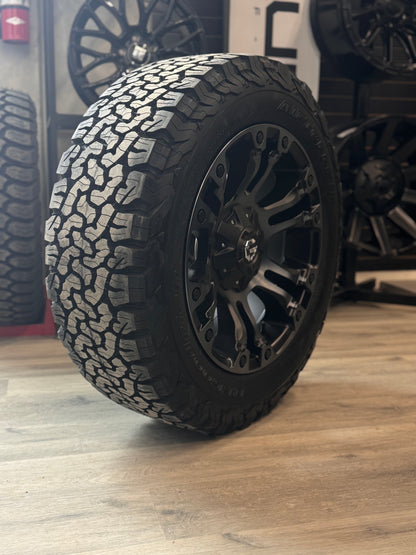 (SET OF FOUR) FUEL VAPOR MATTE BLK GREY 20X9 6X135/6X139.7 +2MM | LT 275/60R20 BFGOODRICH KO2