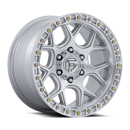 FUEL PUMA GLOSS SILVER W/ MACHINED FACE 17X9 6X139.7 -12 106.1 **TEXT FOR CLEARANCE PRICE **