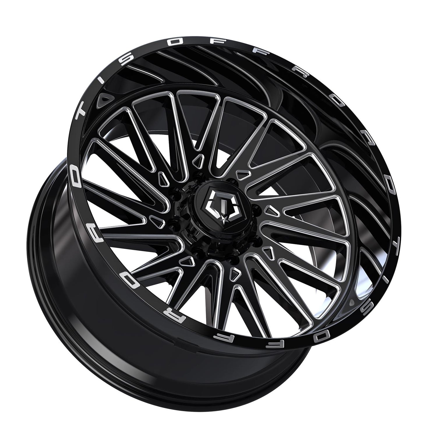 TIS 547 GLOSS BLACK - MILLED EDGE 20X10 -19 6X139.7MM 106.1MM