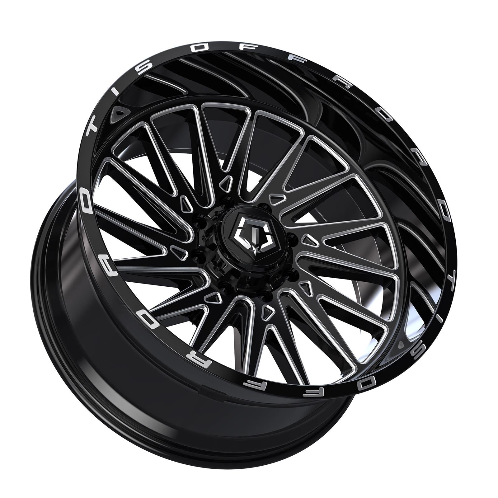 TIS 547 GLOSS BLACK - MILLED EDGE 20X10 -19 6X139.7MM 106.1MM