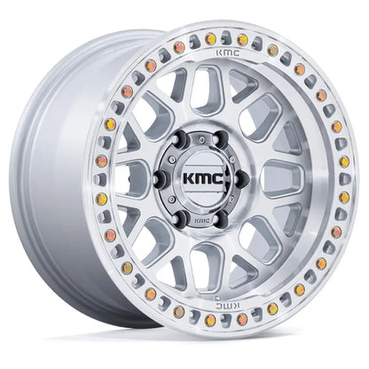 KMC KM549 GRS GLOSS SILVER W/ MACHINED FACE 17X8.5 0 6X135 87.1mm **TEXT FOR CLEARANCE PRICE **