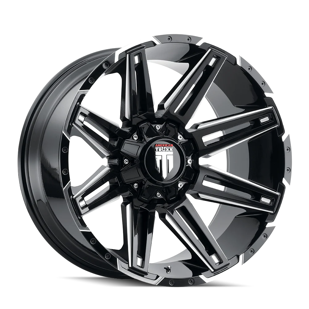 AMERICAN TRUXX BOOM GLOSS BLACK MILLED | 20X9 -12 ET 8X165.1 (25.2MM HUB)