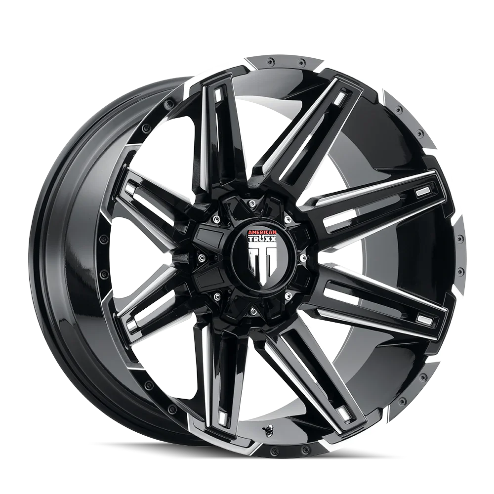 AMERICAN TRUXX BOOM GLOSS BLACK MILLED 18X9 -12 6X135|6X139.7MM 106.1MM