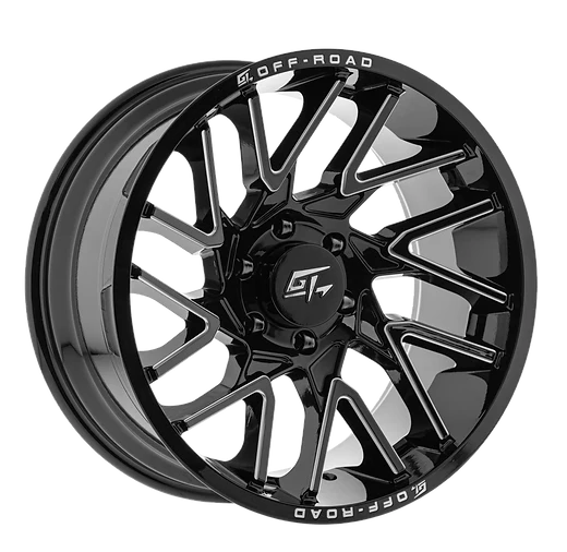 GT AGGRESSION GLOSS BLACK MILLED | 20X9 +12 8x165.1