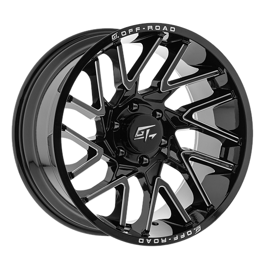 GT AGGRESSION GLOSS BLACK MILLED | 20X9 +12 8x165.1