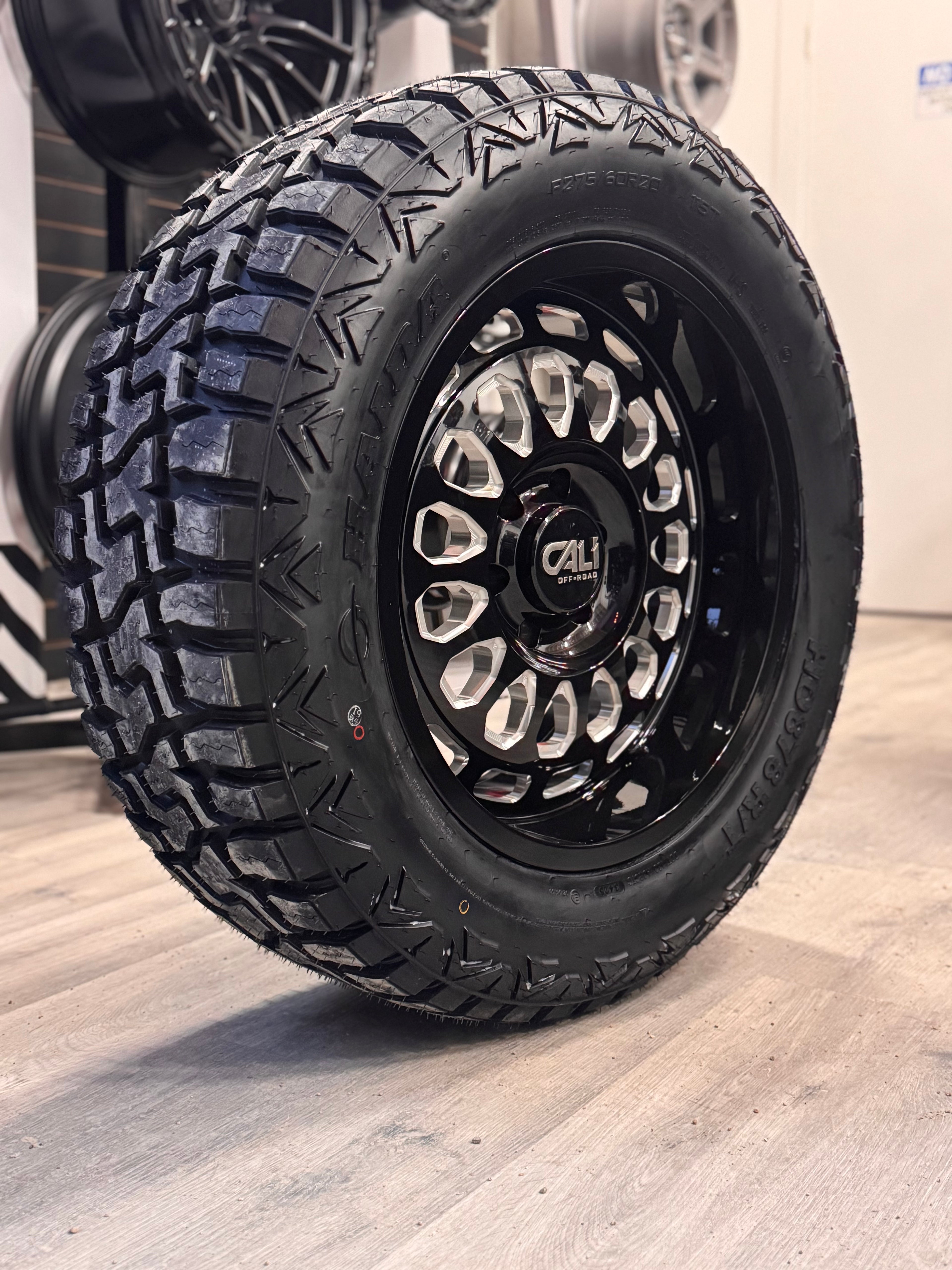 (SET OF FOUR) CALI OFF-ROAD PARADOX GLOSS BLACK MILLED 20X9 +0 6X139.7 | 275/60R20 HAIDA 878