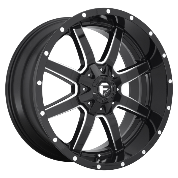 FUEL MAVERICK 20X9 +20 8X180 125.1 GLOSS BLACK MILLED ( TEXT US FOR CLEARANCE PRICE ***)