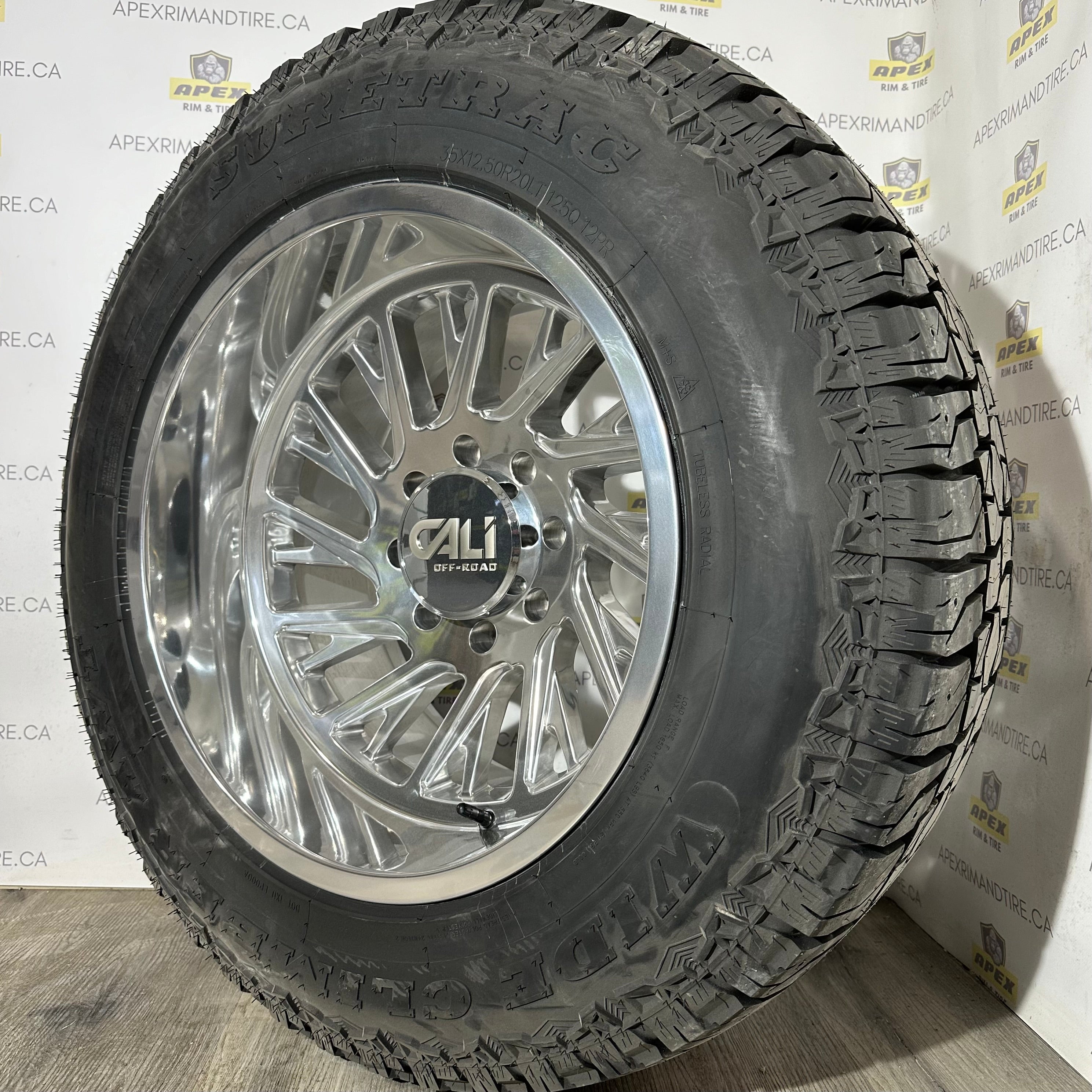 (SET OF FOUR) CALI OFF-ROAD PURGE POLISHED | 20X12 -51 ET 8x170 | SURETRAC WIDE CLIMBERS 35x12.50R20