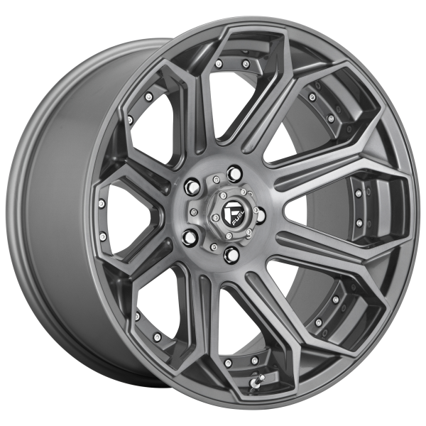 FUEL SIEGE 24x12 -44 8x170 BRUSHED GUNMETAL TINTED CLEAR