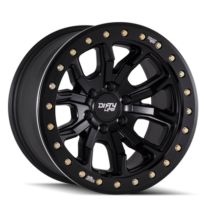 DIRTY LIFE DT-1 SIMULATED BEAD LOCK MATTE BLACK 17X9 -12 6X139.7MM 106MM