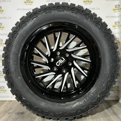 (SET OF FOUR) CALI-OFF ROAD PURGE GLOSS BLACK MILLED | 20x10 6x139.7 -25 | HAIDA 878 33x12.50R20