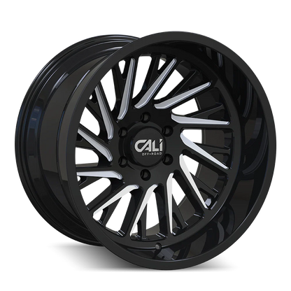 CALI OFF-ROAD PURGE GLOSS BLACK MILLED 24X14 -76 6X139.7MM 106MM