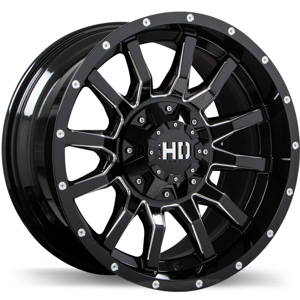 FAST HD TRAXX GLOSS BLK MILLED 17X9 -15 6X135/6X139.7MM 87.1MM
