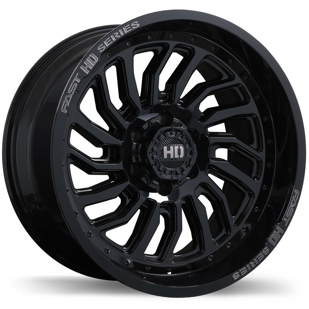 FAST HD D-STRUCT GLOSS BLACK/GREY MILLING 20X10 -15 6X135MM 87.1MM