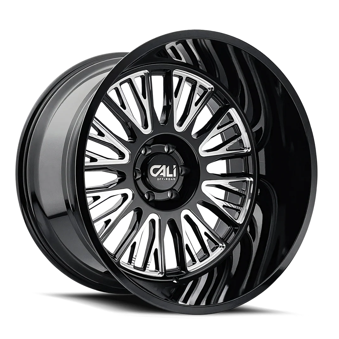CALI OFF-ROAD VERTEX GLOSS BLACK MILLED 20X10 -25 5X139.7MM 87.1MM