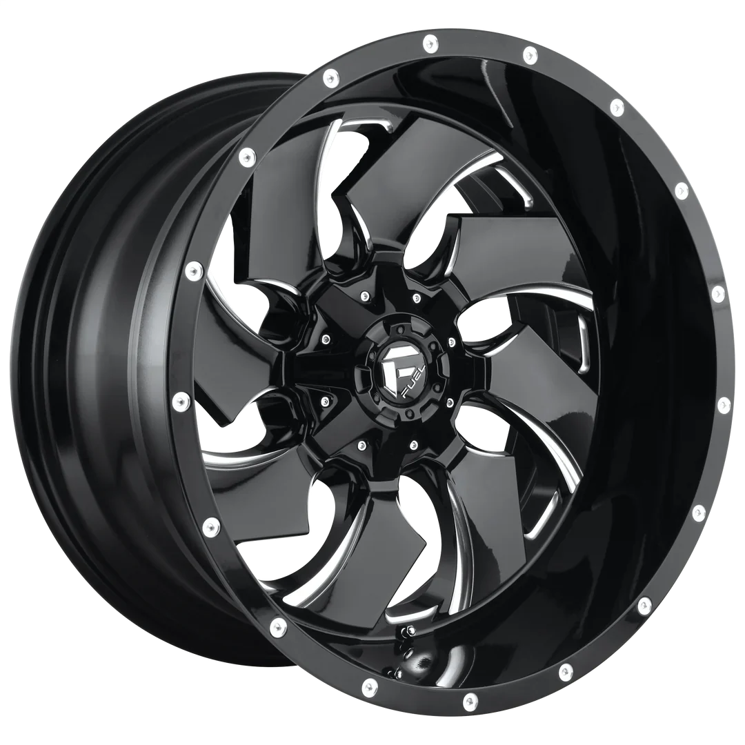 FUEL CLEAVER 22X12 8X165.1 125.1 -44 GLOSS BLACK MILLED