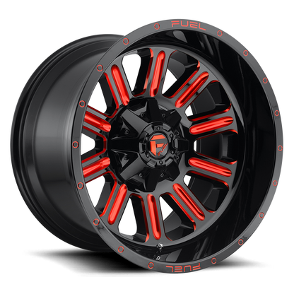 FUEL OFF-ROAD HARDLINE GLOSS BLACK MILLED RED | 20X9 +20 ET 5X127/5X139.7